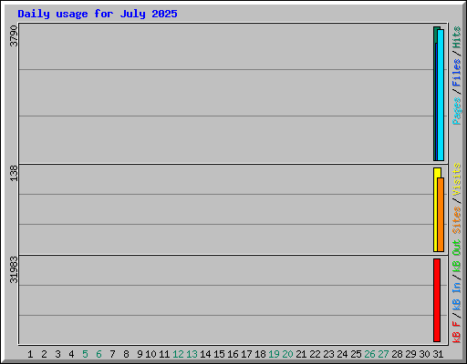 Daily usage for July 2025